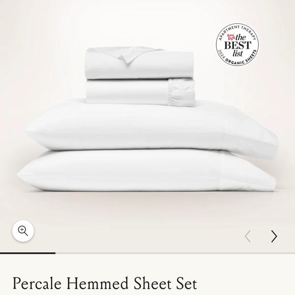Elegant White Percale Sheet Set - Picture 3 of 9